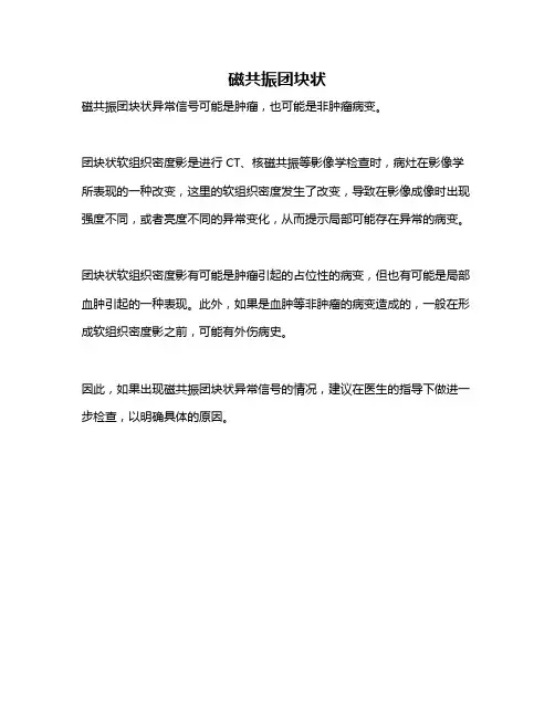 磁共振团块状