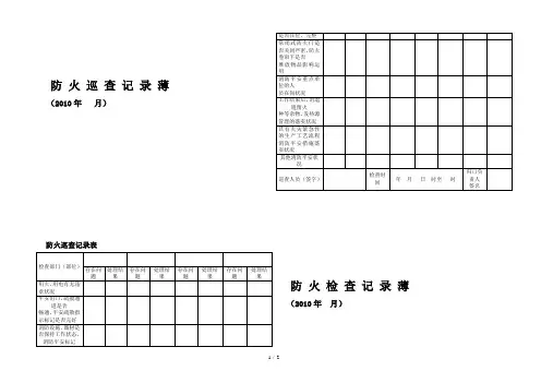 防火巡查检查记录表