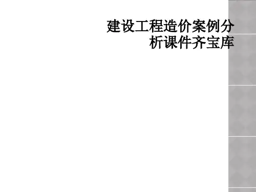 建设工程造价案例分析课件齐宝库