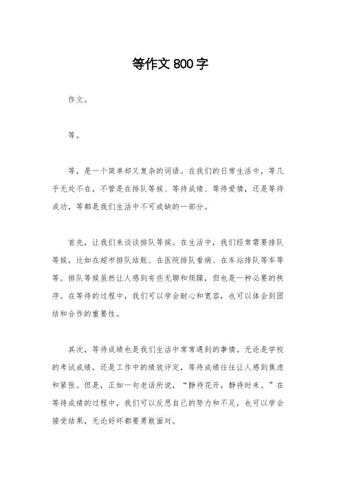 等作文800字