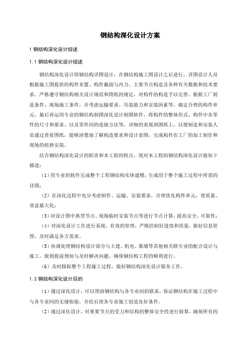 1、某项目钢结构深化设计方案