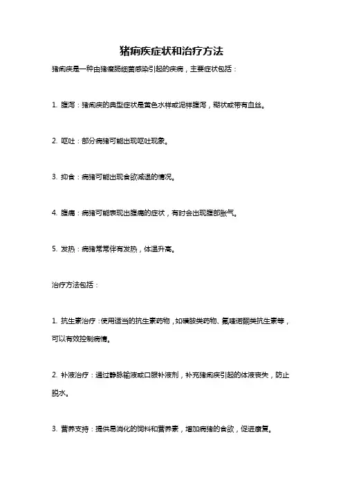 猪痢疾症状和治疗方法