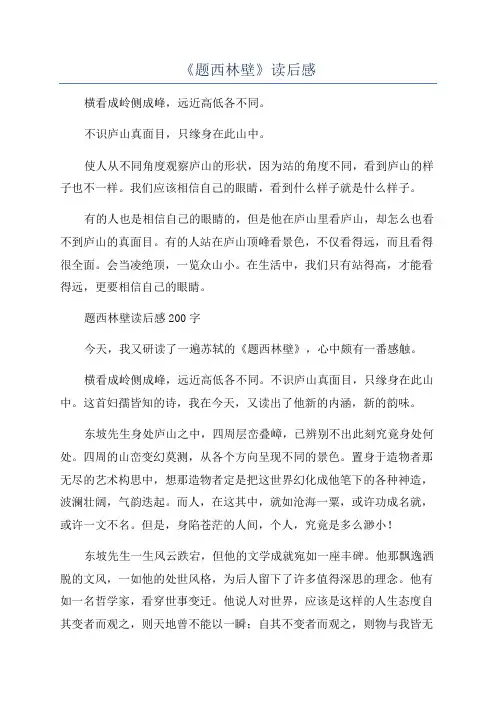 《题西林壁》读后感