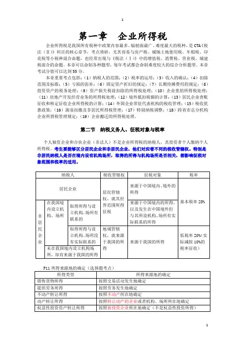 2015年度税务师资格考试官方教材精讲-税法(二)-讲义