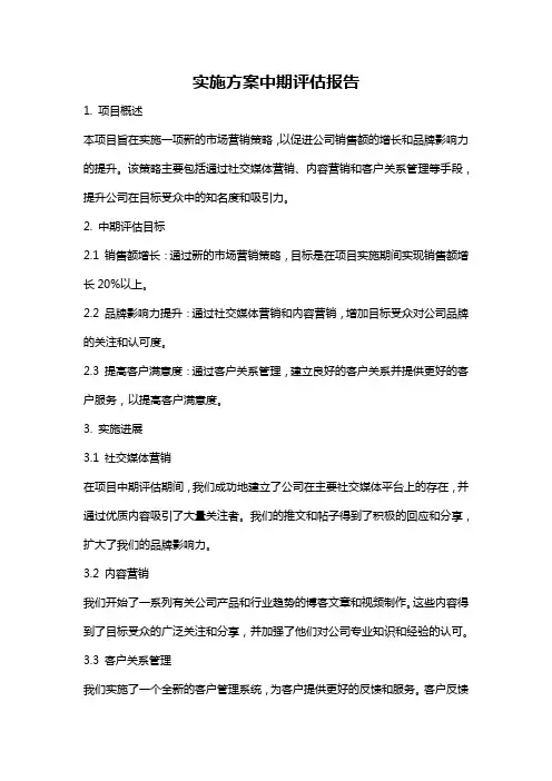 实施方案中期评估报告