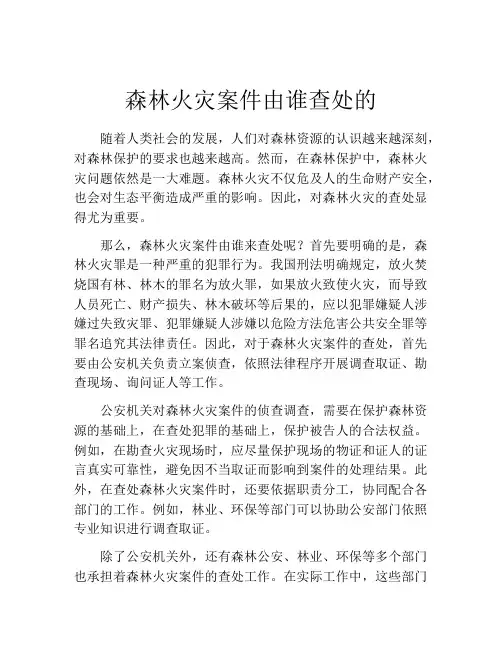 森林火灾案件由谁查处的