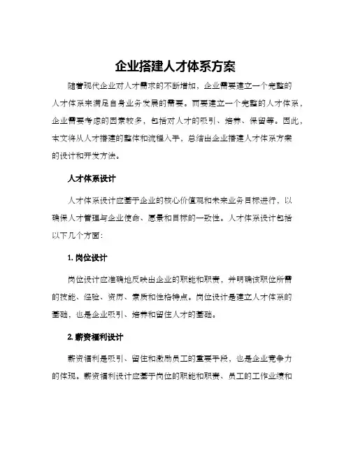 企业搭建人才体系方案