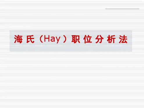 海氏薪酬模式说明