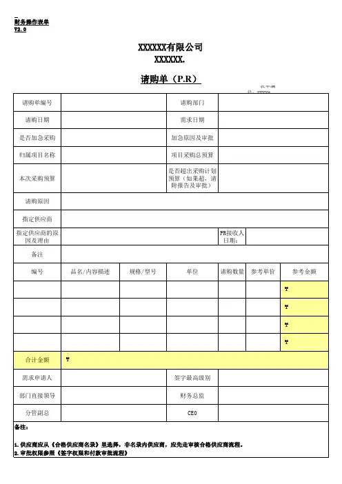 请购单模板