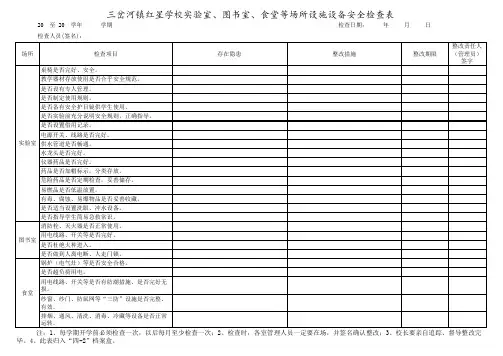 6---学校实验室、图书室、食堂等场所设施设备安全检查表(四--2)