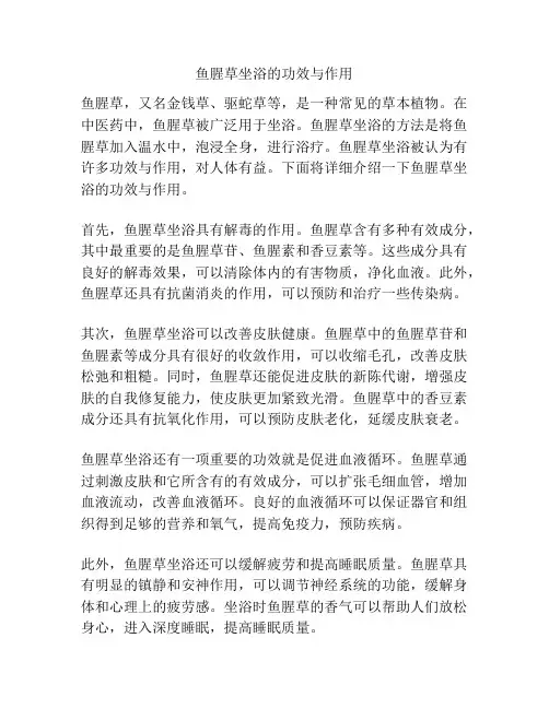 鱼腥草坐浴的功效与作用