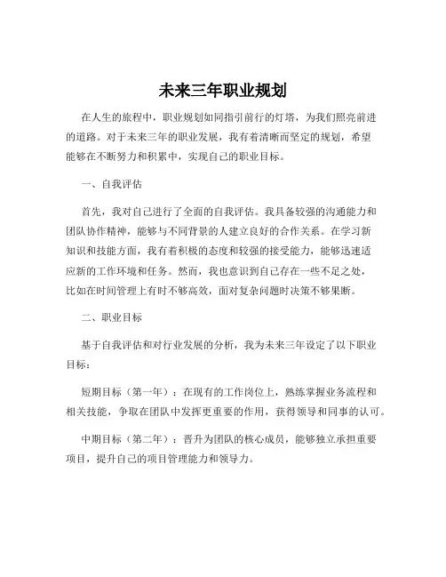 未来三年职业规划