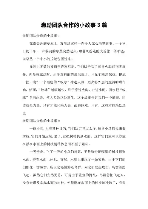 激励团队合作的小故事3篇