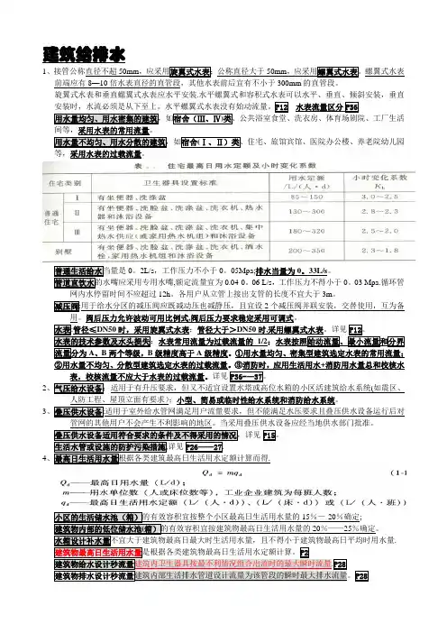 注册设备师《建筑给排水》最全总结