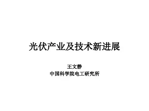 光伏产业新及技术进展-东亚论坛-王文静
