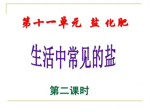 课题1  生活中常见的盐第二课时