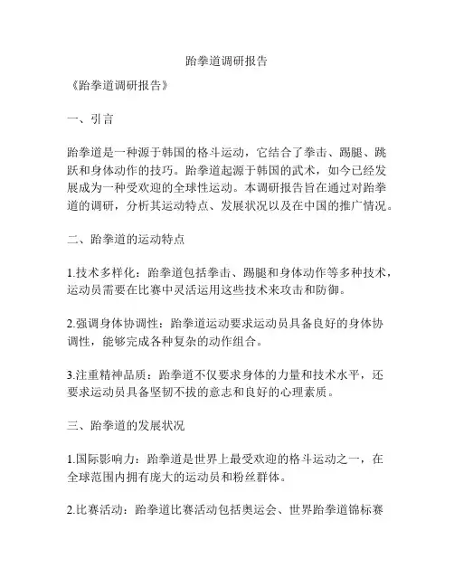 跆拳道调研报告