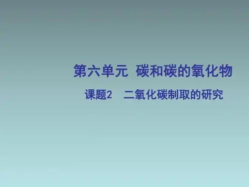 九年级化学上册 6.2 二氧化碳制取的研究课件 (新版)新人教版