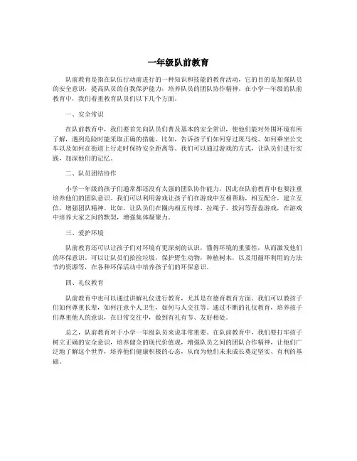 一年级队前教育