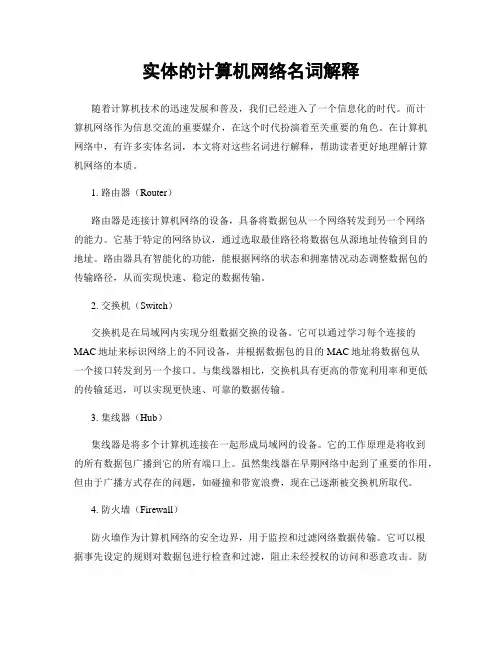 实体的计算机网络名词解释