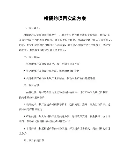 柑橘的项目实施方案