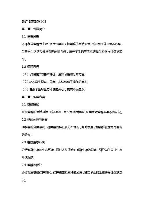 鹤群 教案教学设计