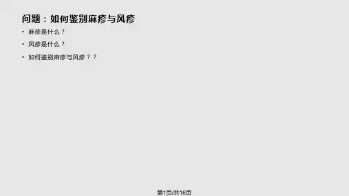 麻疹与风疹PPT课件