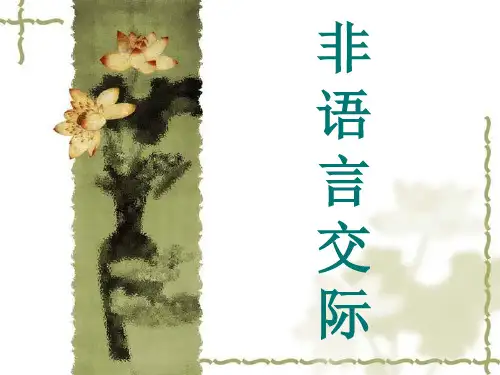 跨文化交际非语言交际