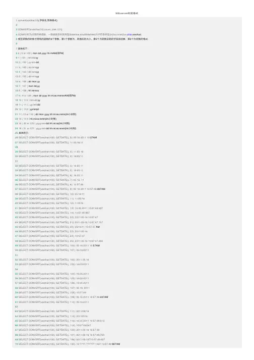 SQLserver时间格式