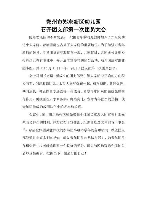 团小组第一次会议新闻稿