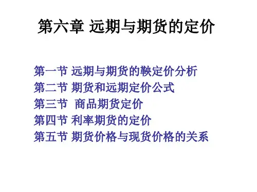 《金融衍生品》课件_第06章_远期与期货的定价