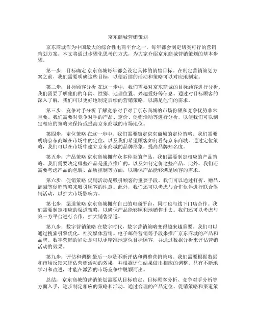 京东商城营销策划