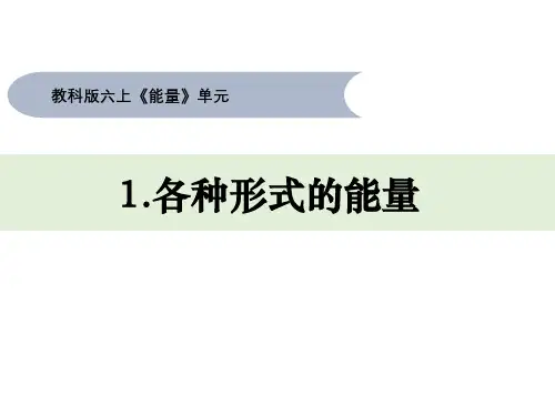 教科版科学六年级上册4.1 各种形式的能量课件