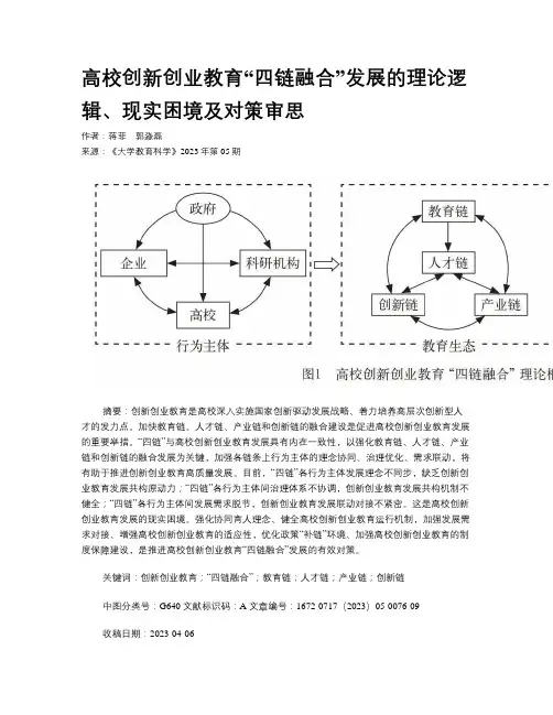 高校创新创业教育“四链融合”发展的理论逻辑、现实困境及对策审思