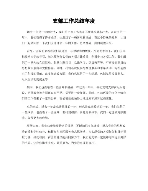支部工作总结年度