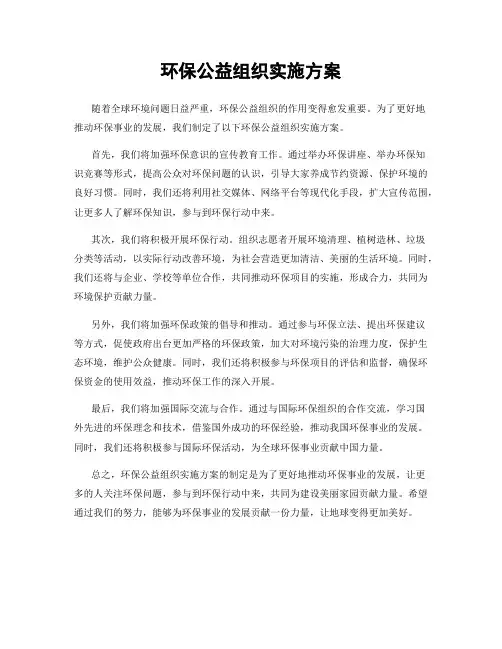 环保公益组织实施方案