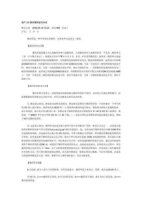 数码管型号
