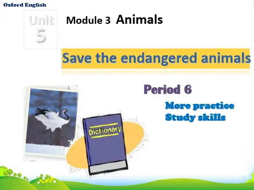 牛津深圳版八年级英语下册Unit 5 Save the endangered animals 课件