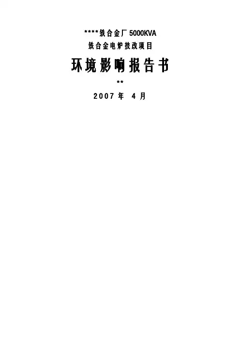 铁合金厂锰铁合金电炉技改项目环评报告
