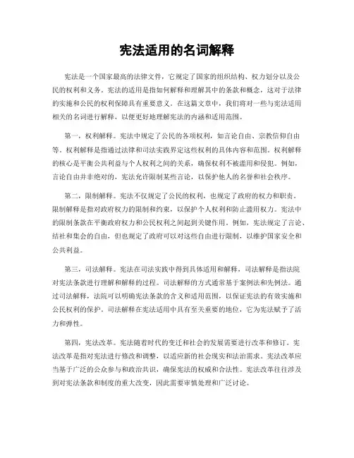 宪法适用的名词解释