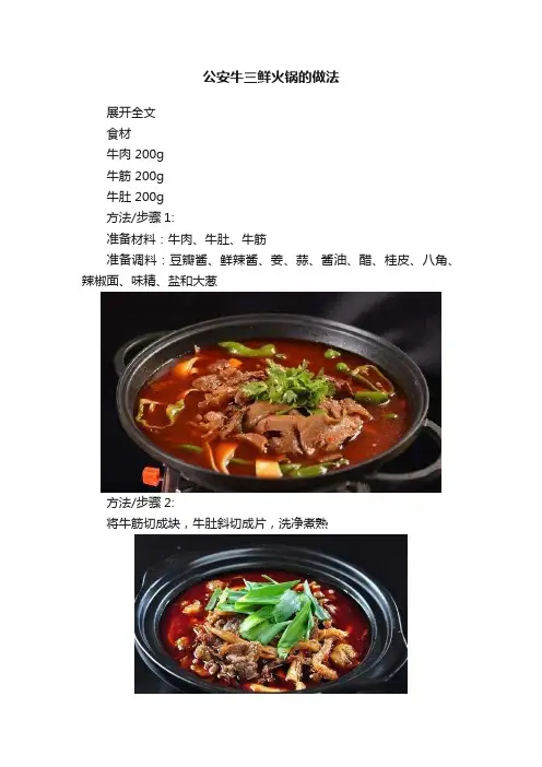 公安牛三鲜火锅的做法