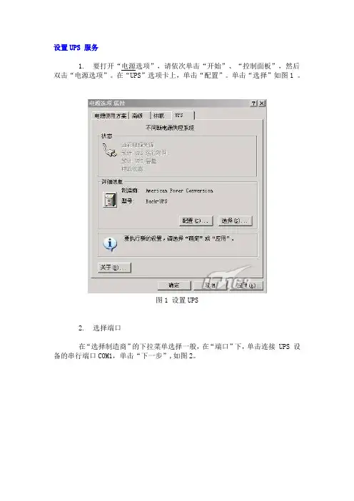 ups设置