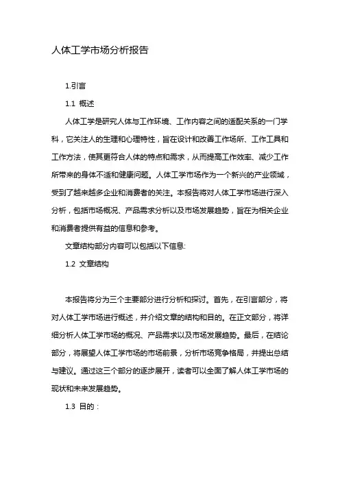 人体工学市场分析报告