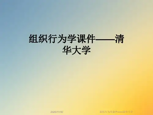 组织行为学课件——清华大学