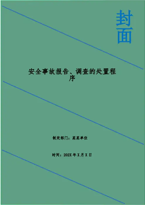 安全事故报告、调查的处置程序