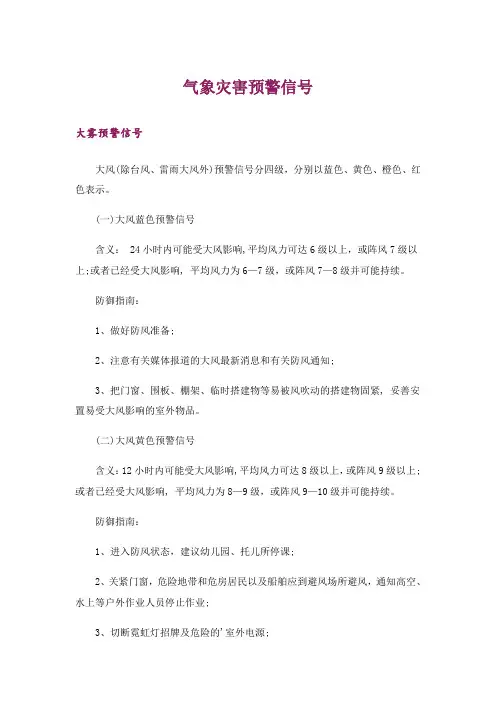 生活知识_气象灾害预警信号