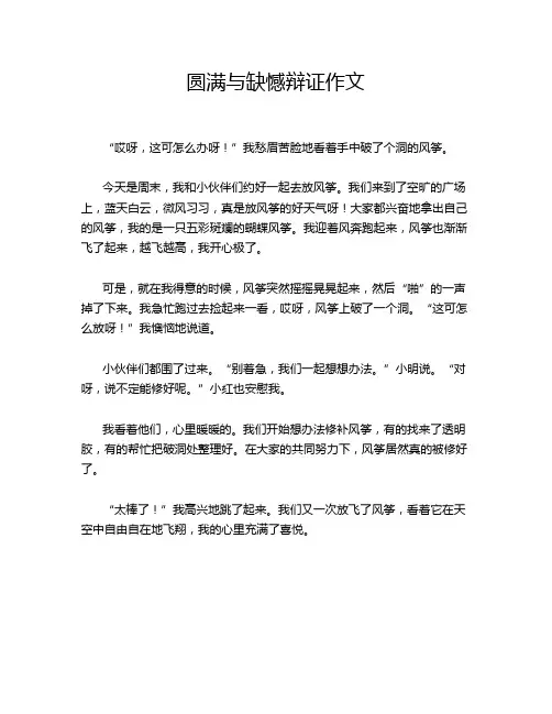 圆满与缺憾辩证作文