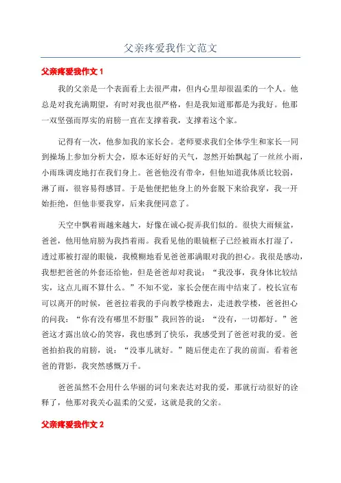 父亲疼爱我作文范文
