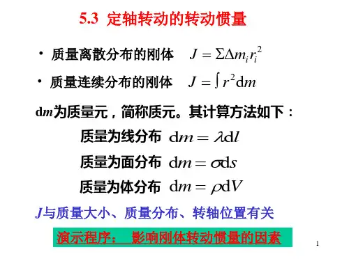 最全的转动惯量的计算ppt课件