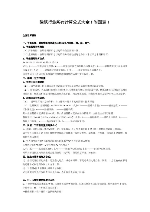 建筑行业所有计算公式大全(附图表)